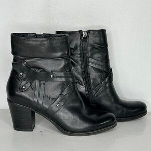 Tamaris‎ Tora Ankle Bootie Black Leather Sz 37